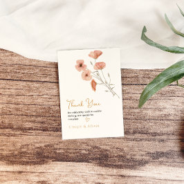 Rustik Rosa Wildblomma Bröllop Tack Kort