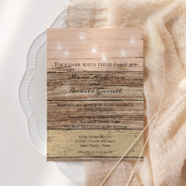 Rustik Rosa Wood and Lanternes Inbjudningar