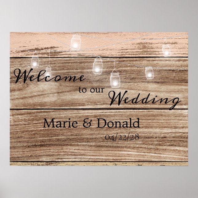 Rustik Rosa Wood and Lanternes Poster (Framsidan)