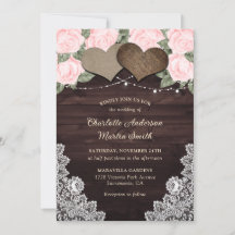 Rustik Rosa Wood Hearts String Ljus Blommigt