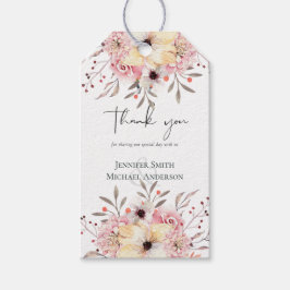 Rustik rosablommig salvia-högtidsdag presentetikett