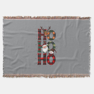 • Rustik Rutar Ho Ho Ho Tomte Grå Flanellfilt Filt