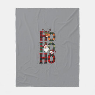 • Rustik Rutar Ho Ho Ho Tomte Grå Flanellfilt Fleecefilt