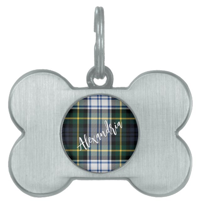 Rustik Rutig Gordon Tartan ID-bricka Husdjur (Framsidan)