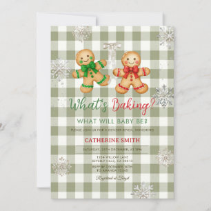Rustik rutig pepparkaks-snöflinga baby shower inbjudningar