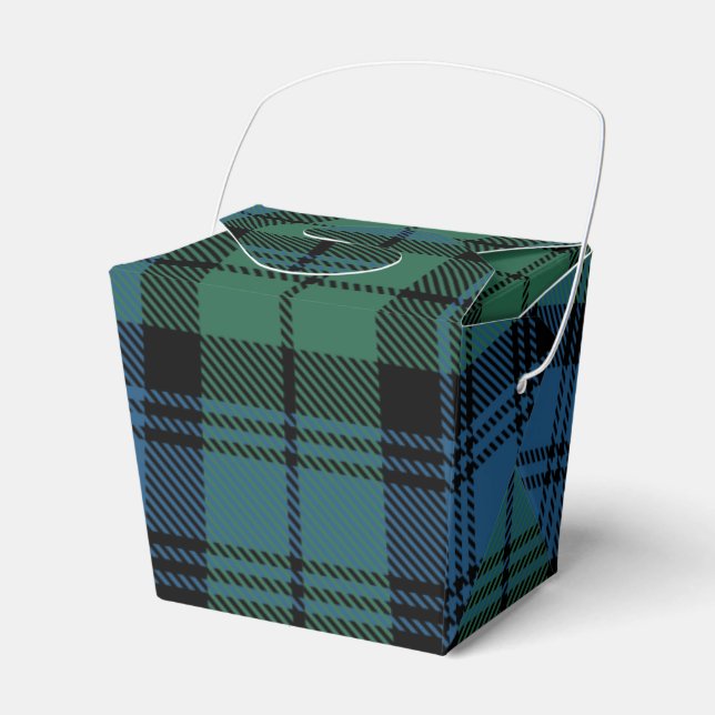 Rustik rutig röd grön Campbell-tartan Presentaskar (Framsidan Sidan)
