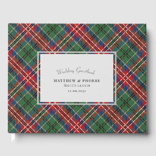 Rustik rutig vigsel-tartan gästböcker