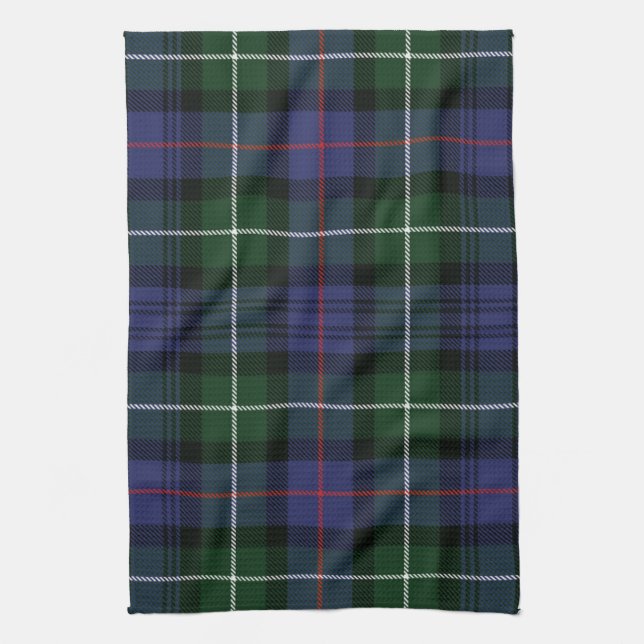 Rustik rutmönster lila och grön Tartan Kökshandduk (Vertikal)