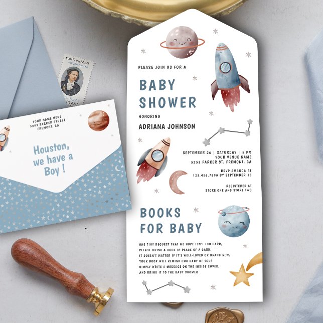 Rustik rymden Söt planet raket baby shower (Skapare uppladdad)