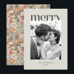 Rustik Sage Taupe Blommig Boho Foto Bröllop Julkort<br><div class="desc">Rustik Sage Grön och Taupe Blommig Boho Anpassat Bröllopsfoto God Jul Julkort</div>