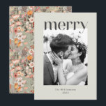 Rustik Sage Taupe Blommig Boho Foto Bröllop Julkort<br><div class="desc">Rustik Sage Grön och Taupe Blommig Boho Anpassat Bröllopsfoto God Jul Högtidskort</div>