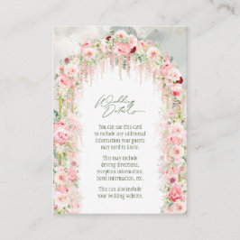 Rustik Sagegrön, Rosa Blommig Båge Bröllopsdetalj Tilläggskort