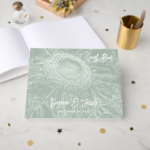 Rustik Sagegrön Vit Blommig Elegant Solros