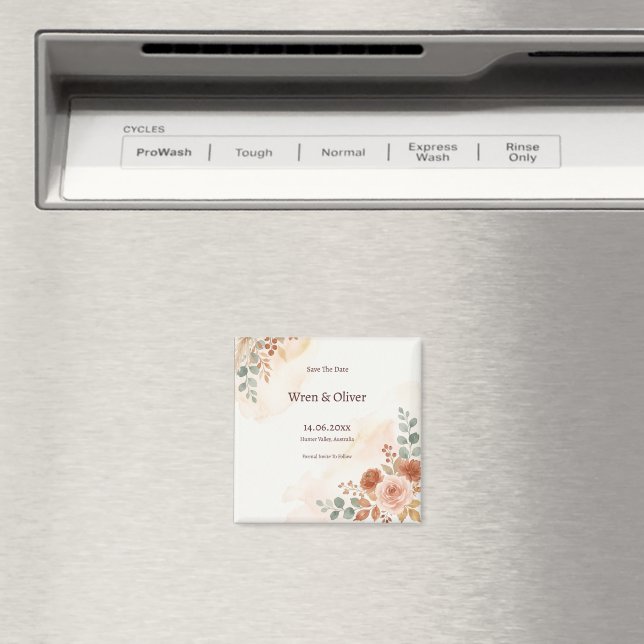 Rustik Saggrön Bröllop Magnet (In Situ (Dishwasher))