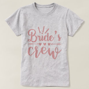 Rustik Sängkammarbrud Pink Kalligrafi Brudlag T Shirt