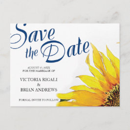 Rustik Save The Date ~ Solros Meddelande Vykort