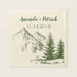Rustik Scenia Mountain Wedding Napkins Pappersservett