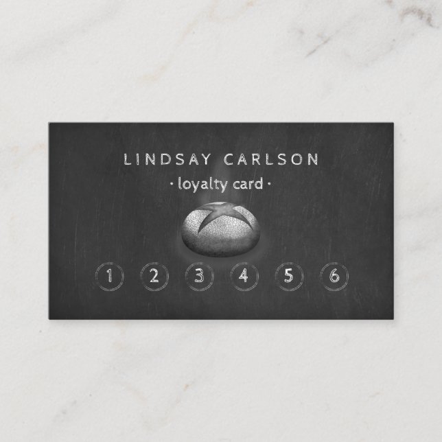 Rustik schalkboard-bageriförmånskort visitkort (Framsida)