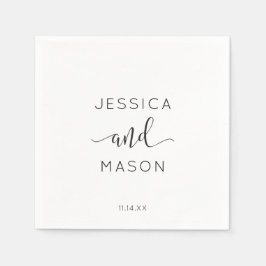 Rustik Script Bröllop Napkin Cocktail Napkin Pappersservett