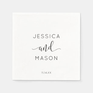 Rustik Script Bröllop Napkin Cocktail Napkin Pappersservett