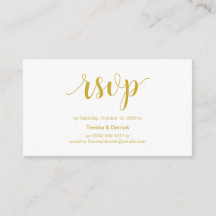 Rustik Script, Guld fontfärg, Bröllops RSVP