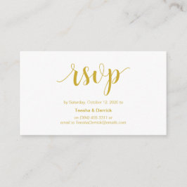 Rustik Script, Guld fontfärg, Bröllops RSVP Tilläggskort