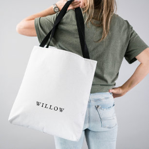 Rustik Script Monogrammed Bridesmaid Tote Bag Tygkasse