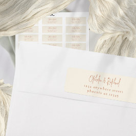 Rustik Script Returadress Bröllop Cream Etikett