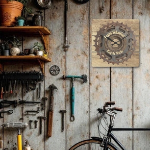 Rustik segmentpunktskyltruta för cykelväxlar fyrkantig klocka