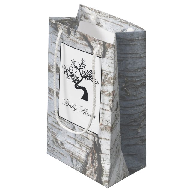 Rustik Silverbjörk Bebis Shower (Framsidan Vinklad)
