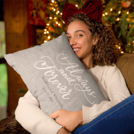 Rustik Simple Modern Always och Forever Gift Grått Lumbarkudde