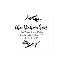 Rustik självinfärgning av botaniska Returadresser Stämpel