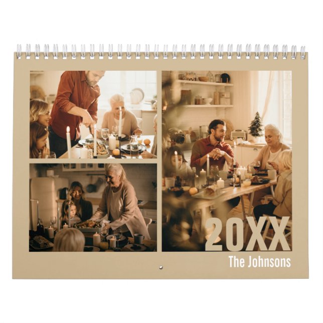 Rustik Skapa din egen fotokalender för familjen Kalender (Omslag)