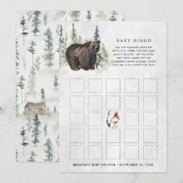 Rustik Skog | Baby Shower Bingo Kort