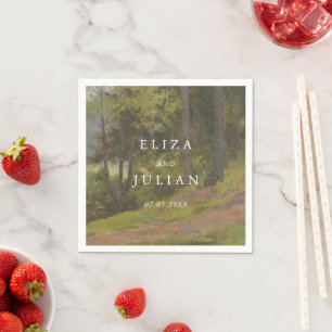 Rustik Skog Elegant Bröllop Pappersservett