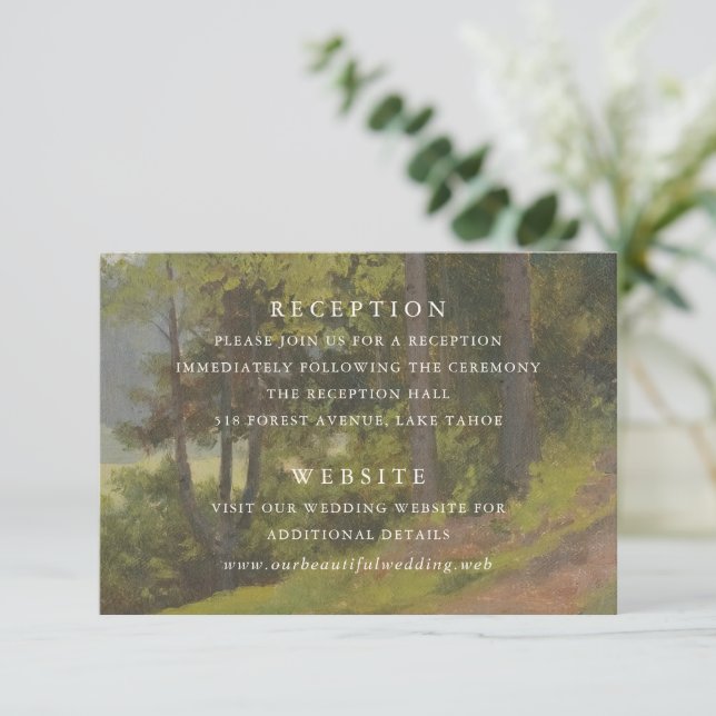 Rustik Skog Elegant Bröllop Tilläggskort (Stående Fram)