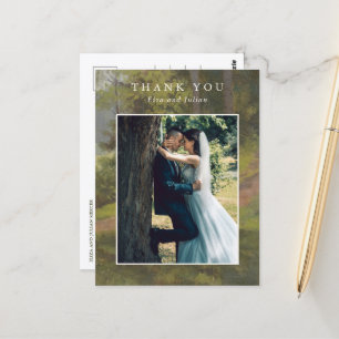 Rustik Skog Foto Elegant Bröllop Tacksamhet Vykort