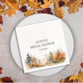 Rustik skog höst skog bröllopsfest pappersservett