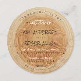 Rustik skog i Träd, segmentets unika Bröllop Inbjudningar