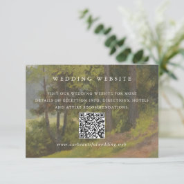 Rustik Skogs QR-kod Elegant Bröllop Tilläggskort