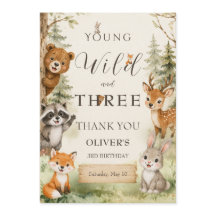 Rustik Skogs Ung Vild och Tre 3-årsdag