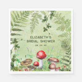 Rustik skogsgrönska svamp svampar ormbunkar pappersservett