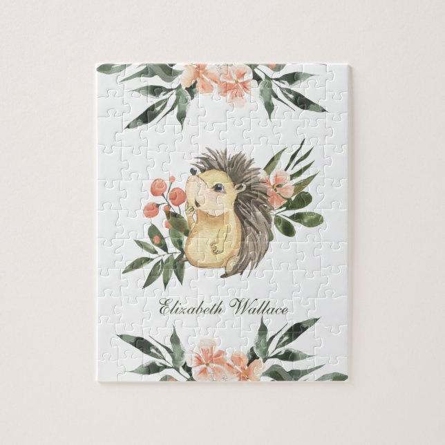 Rustik Skogshedhog Namn Pussel (Vertikal)
