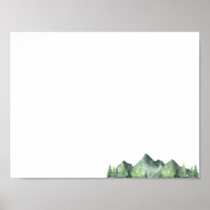 Rustik Skogslandskap Berg Poster