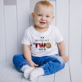 Rustik skogspläd lumberjack pojkar 2-årsdag t shirt