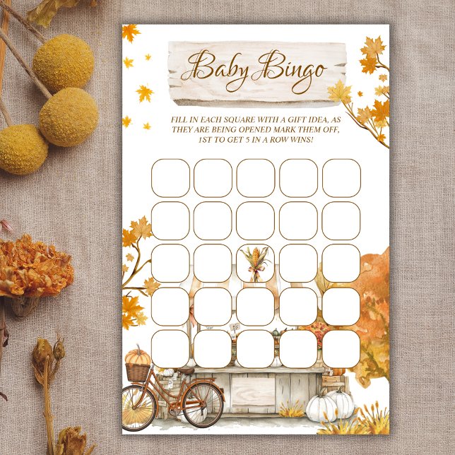 Rustik skördefest Baby Bingo Bris Shower-spel (Skapare uppladdad)