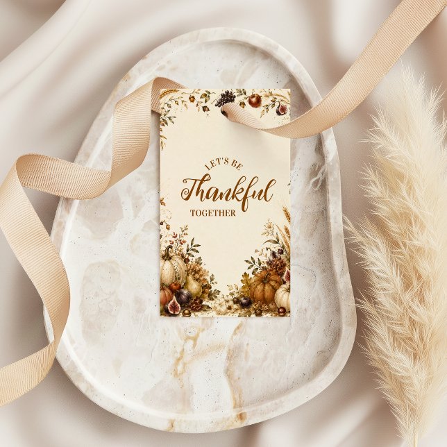 Rustik Skördefest Thanksgiving Presentetikett (Skapare uppladdad)
