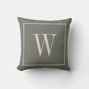 Rustik Skräddarsydd Monogram Inledande Chic Grön Kudde