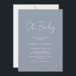 Rustik skript Dusty Blue Simple Boy Shower Inbjudningar<br><div class="desc">Modern dammiga blåduschinbjudan med en enkel design med "Oh Baby" i ett stil-skript,  typografi. Den här elegantens inbjudan med minimalistisk layout är perfekt för en pojkbabydusch.</div>