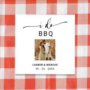 Rustik skriptfoto I Do BBQ-Förlovningsfest Pappersservett
